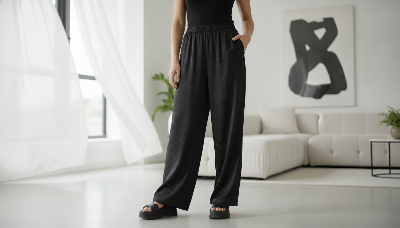 Balenciaga Monochrome Wide-Leg Monogram Pants Guide