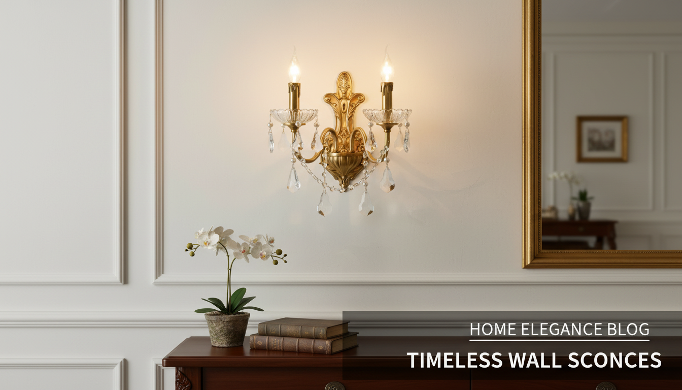 Copper & Crystal French Retro Wall Sconce for Romance