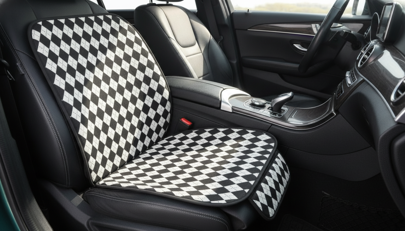 Cool, Grippy Cotton-Linen Car Seat Cushion (Universal)