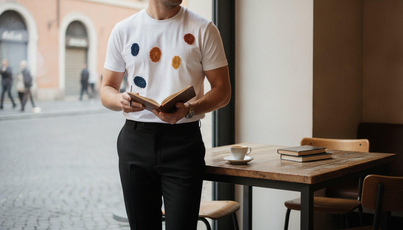 Fendi Roma 1925 White Tee: Embroidered Cotton Essential