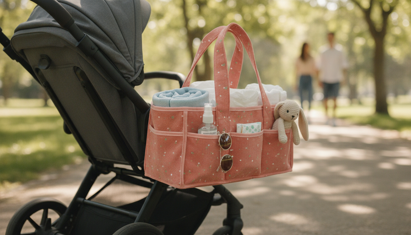 Foldable Stroller Organizer Diaper Caddy Tote for Outings