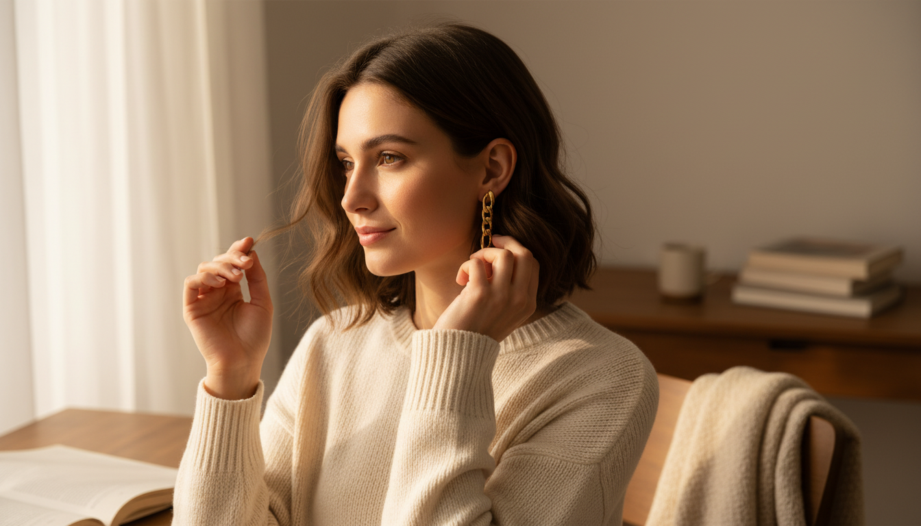 Thick Cuban Link Drop Earrings: Stainless Steel Punk