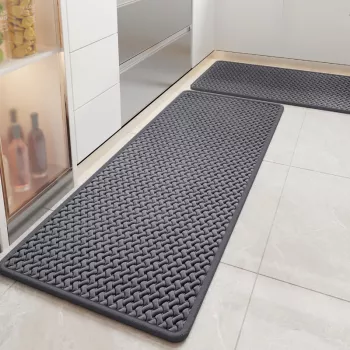 Absorbent Non-Slip Kitchen Runner: Woven Poly-Cotton